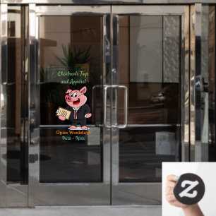 Schweine im geschäftlichen Anzug Cartoon Fensteraufkleber