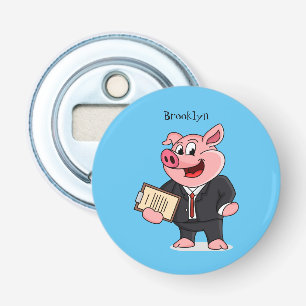 Schweine im geschäftlichen Anzug Cartoon Flaschenöffner