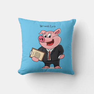 Schweine im geschäftlichen Anzug Cartoon Kissen