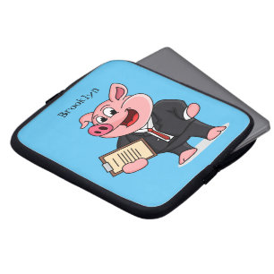 Schweine im geschäftlichen Anzug Cartoon Laptopschutzhülle