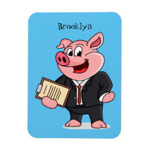 Schweine im geschäftlichen Anzug Cartoon Magnet