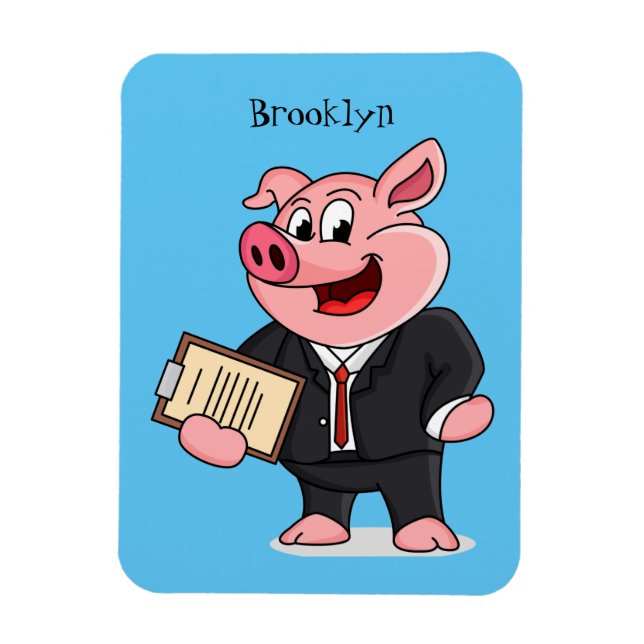 Schweine im geschäftlichen Anzug Cartoon Magnet (Vertikal)