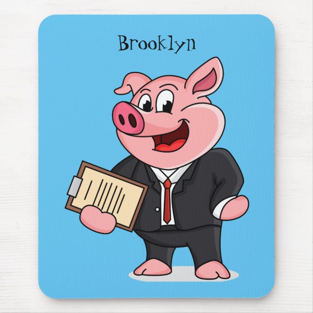 Schweine im geschäftlichen Anzug Cartoon Mousepad (Vorne)