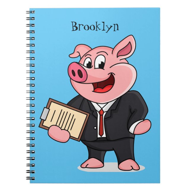 Schweine im geschäftlichen Anzug Cartoon Notizblock (Vorderseite)