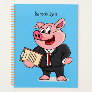 Schweine im geschäftlichen Anzug Cartoon Planer