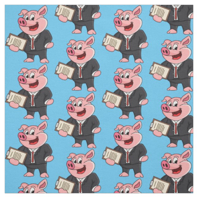 Schweine im geschäftlichen Anzug Cartoon Stoff (Muster)