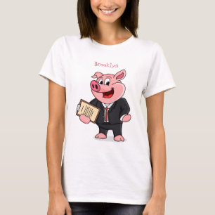 Schweine im geschäftlichen Anzug Cartoon T-Shirt