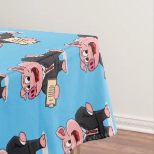 Schweine im geschäftlichen Anzug Cartoon Tischdecke