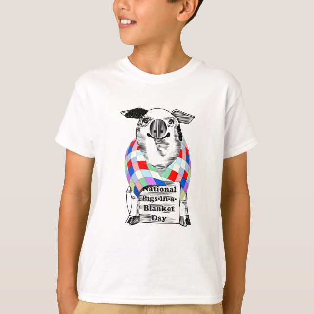 Schweine-im-Mantel-Tag T-Shirt (Vorderseite)