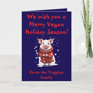 Schweine in Decken Süße Tierliebhaber Weihnachten Karte