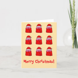 Schweine in Decken Weihnachtskarte Feiertagskarte