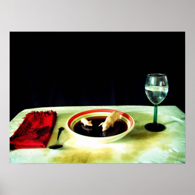 Schweine in der Suppe Poster (Vorne)