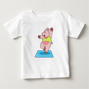 Schweine in der Yoga-Fitness Baby T-shirt