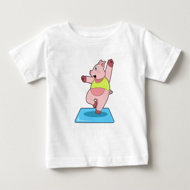 Schweine in der Yoga-Fitness Baby T-shirt (Vorderseite)