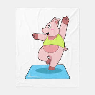 Schweine in der Yoga-Fitness Fleecedecke