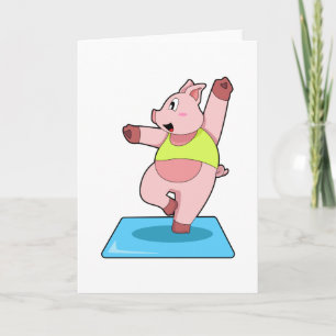 Schweine in der Yoga-Fitness Karte