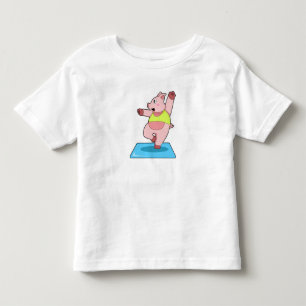 Schweine in der Yoga-Fitness Kleinkind T-shirt