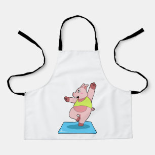 Schweine in der Yoga-Fitness Schürze