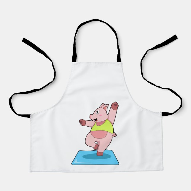 Schweine in der Yoga-Fitness Schürze (Vorderseite)