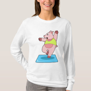 Schweine in der Yoga-Fitness T-Shirt
