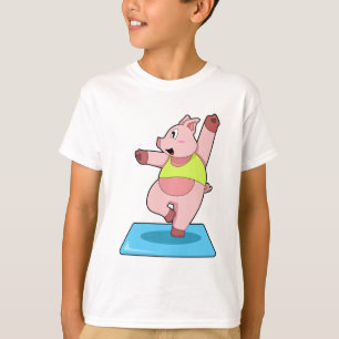 Schweine in der Yoga-Fitness T-Shirt