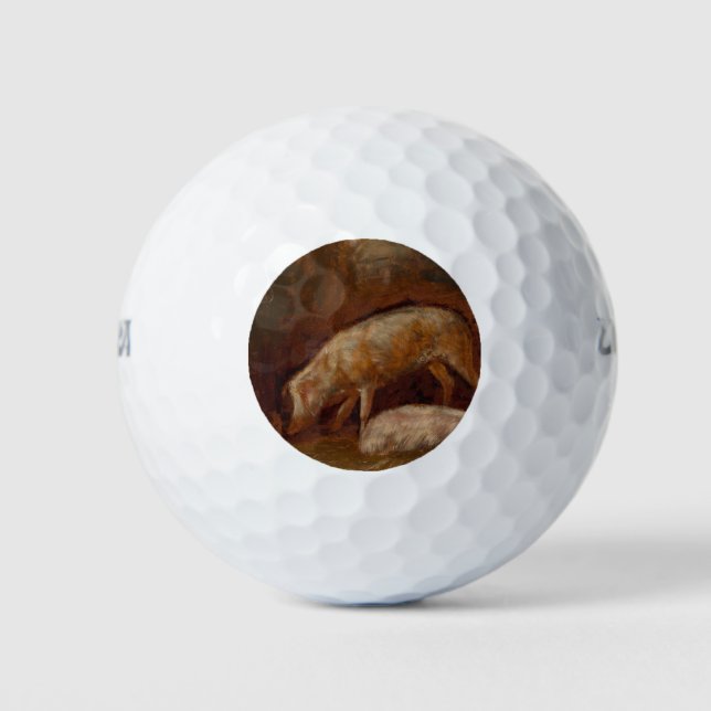 Schweine in einem Stall (Tierart) Golfball (Vorderseite)