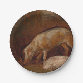 Schweine in einem Stall (Tierart) Pappteller