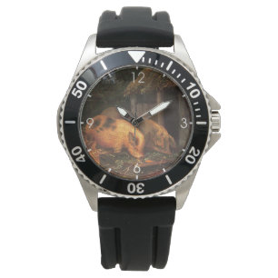Schweine in einem Trog (Landtiere) Armbanduhr