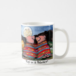 Schweine in einer Blanket Romantische Mondsterne K Kaffeetasse