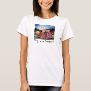 Schweine in einer Blanket Romantische Mondsterne K T-Shirt