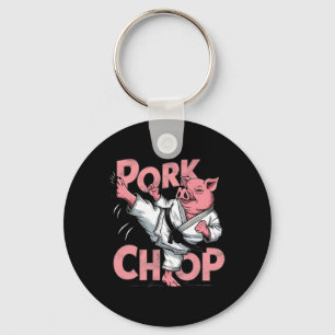 Schweine Karate Schweinekotelett Lustig Hog Schwei Schlüsselanhänger