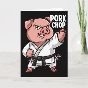 Schweine Karate Schweinekotelett Lustiges Schwein  Karte