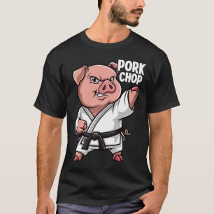 Schweine Karate Schweinekotelett Lustiges Schwein T-Shirt