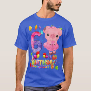 Schweine Kinder 6 Jahre alt Schwein Geburtstagskin T-Shirt