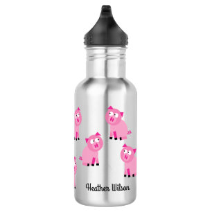 Schweine Kinder Wasserflasche mit Name