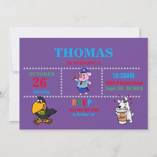 Schweine, Klaue, Hunde - Einladung (Vorderseite)