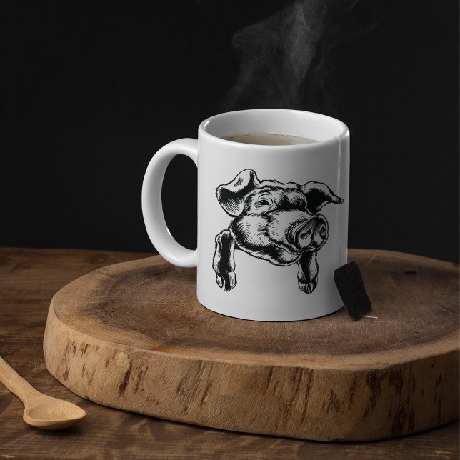 Schweine Kopf Illustration Kaffeepause Tasse (Von Creator hochgeladen)