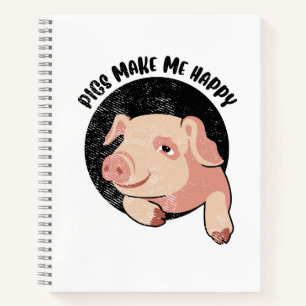 Schweine machen mich glücklich notizbuch