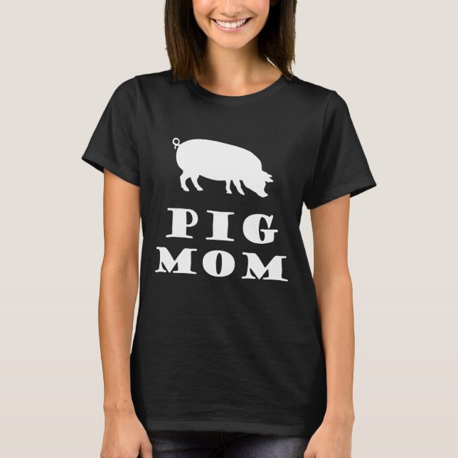 Schweine Mama Lieben Schwein Weiße Silhouette T-Shirt (Vorderseite)