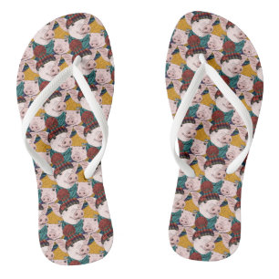 Schweine mit Hasenmuster Flip Flops