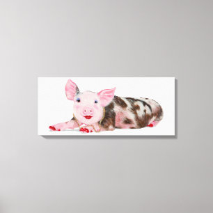 Schweine mit Lipstick Druck auf Leinwand