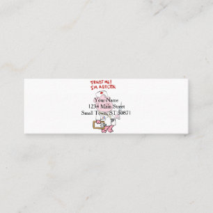 Schweine mit Spritze in der Hand  Rücken-Colon Mini Visitenkarte