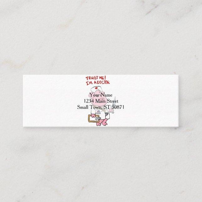 Schweine mit Spritze in der Hand| Rücken-Colon Mini Visitenkarte (Vorderseite)