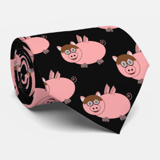 Schweine mögen Fliegendesign Krawatte