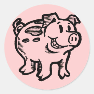 Schweine Runder Aufkleber