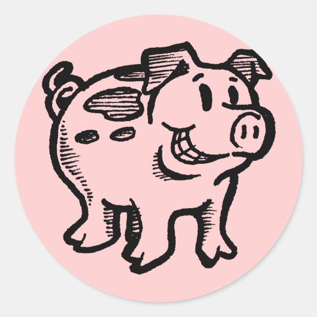 Schweine Runder Aufkleber (Vorderseite)