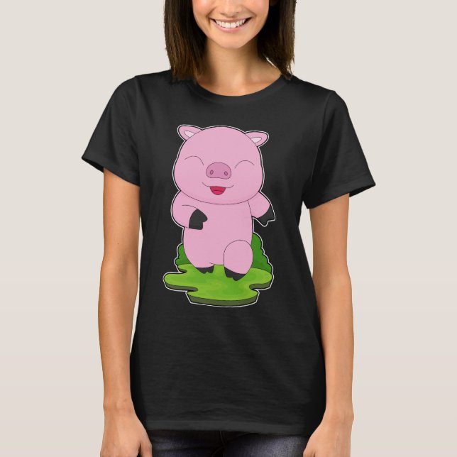 Schweine-Runner-Laufsport T-Shirt (Vorderseite)