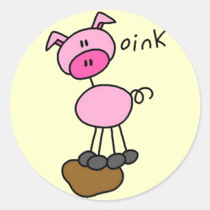 Schweine sagen Oink T-Shirts und Geschenke Runder Aufkleber