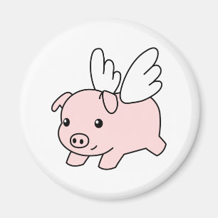Schweine - Schwein mit Flügeln Magnet