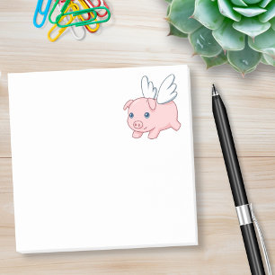 Schweine - Schwein mit Flügeln Post-it Klebezettel